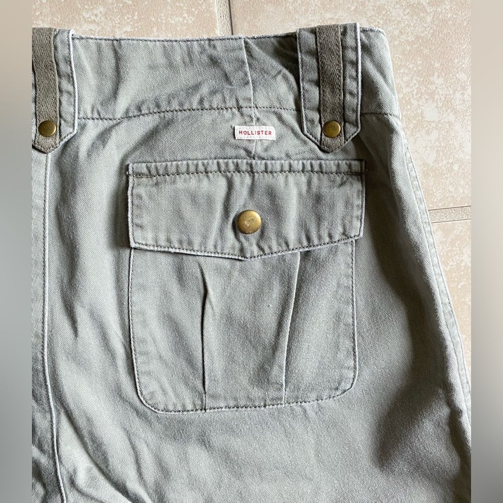 Y2k Hollister sage green cargo khaki low rise flare jeans - Picture 14 of 16